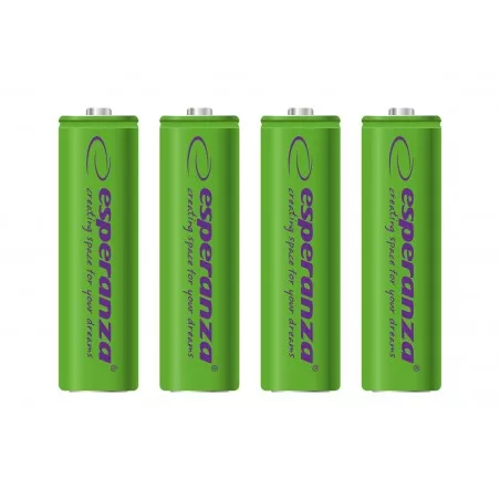 BATERIE REÎNCĂRCĂBILE ESPERANZA Ni-MH AA 2000MAH 4BUC. VERDE