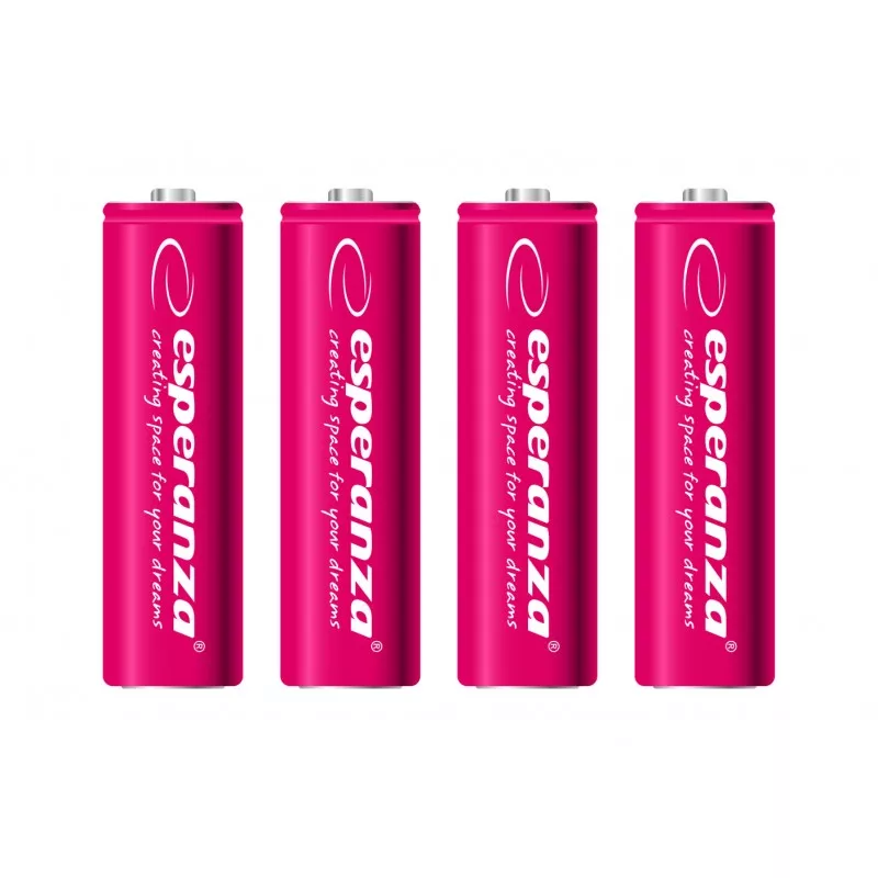 Acumulatori reincarcabili Esperanza, 4 buc, AA, Ni-MH, 2000MAH, 1,2V, AAA, roz