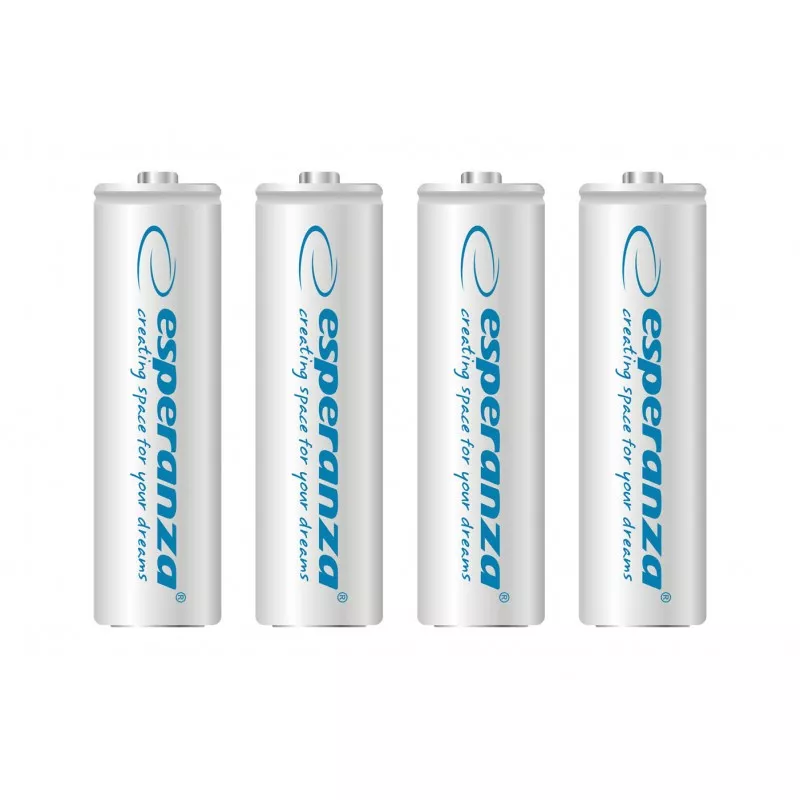 Acumulatori reincarcabili Esperanza, 4 buc, AA, Ni-MH, 2000MAH, 1,2V, AAA, alb