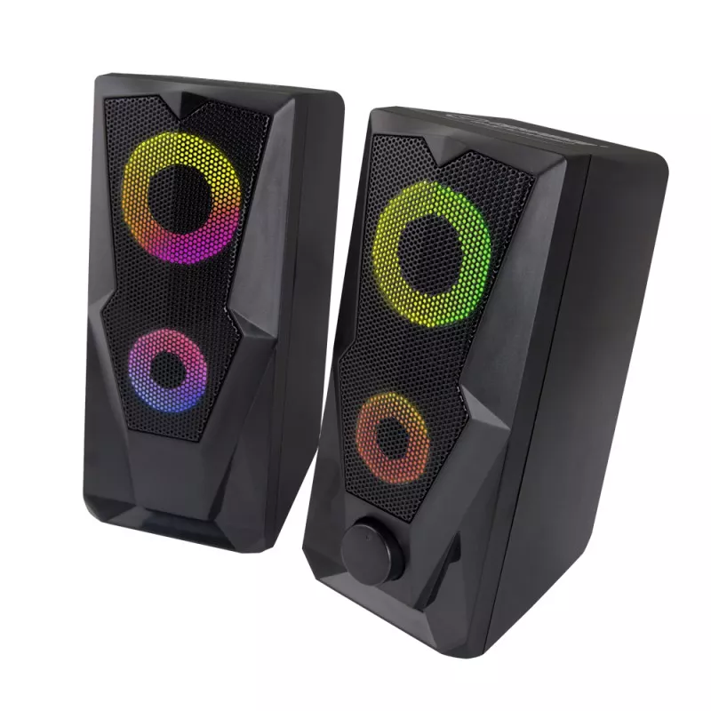 Sistem audio 2.0 Esperanza Baila, USB, jack 3,5mm, 6W, 3Ω, 5V, 160Hz-20kHz, 88 x 10,2 x 18,5cm, negru