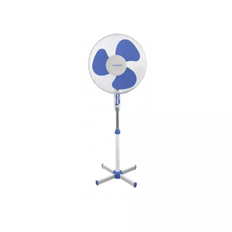 Ventilator Esperanza Hurricane, 3 trepte, protectie supraincalzire, 50Hz, 50W, 220-230V, 130 x 50 cm, alb/albastru