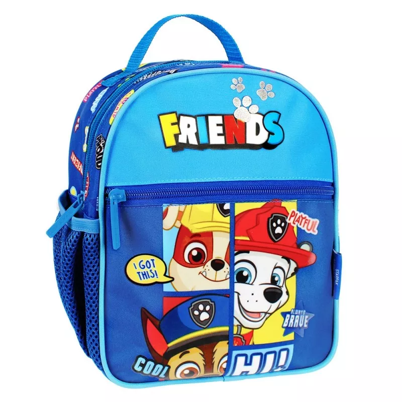 Ghiozdan 24 cm, imprimeu Paw Patrol, 2 buzunare laterale, dedicat baietilor