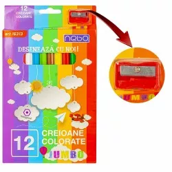 Creioane color Hexagonale Jumbo Set 12 - NEBO