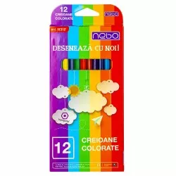 Creioane color hexagonale, 12 buc/set - NEBO