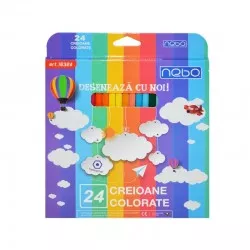 Creioane color Hexagonale Set 24 - NEBO