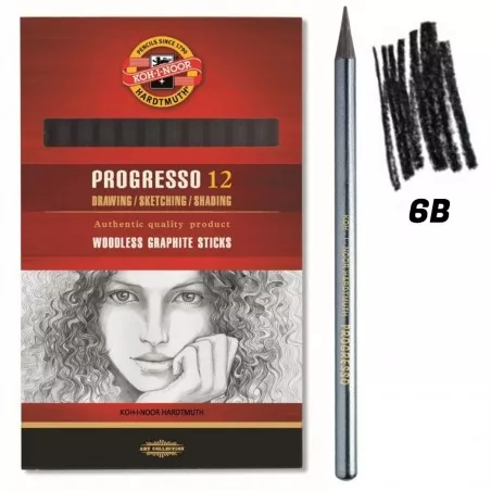 Creion Grafit fara lemn, Progresso, 6B - Koh-I-Noor