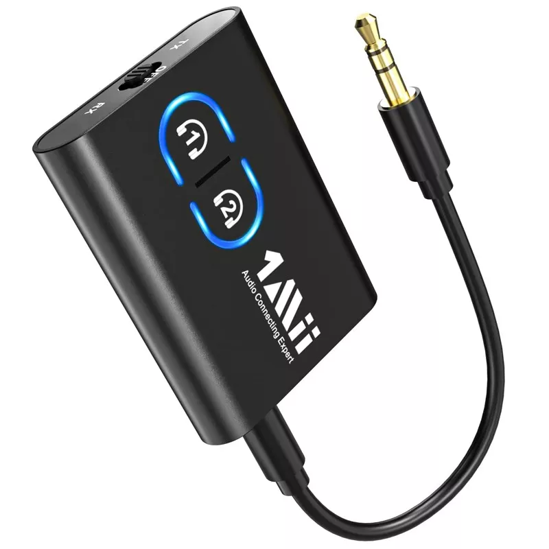 Transmitator receptor pentru TV, Bluetooth 5.2, reincarcabil, AUX 3.5 mm, Dual Link, HD Audio