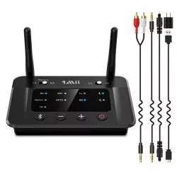 Transmitator/receptor audio Bluetooth 5.0, antena duala, Dual Stream, Bypass 3 in 1, AUX 3.5/RCA/Optic