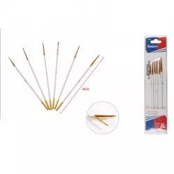 Set 6 pensule pentru pictura, 19 cm, varf ascutit, par sintetic