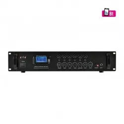 Mixer amplificator 120W, 6 canale, 100V/8 ohm, Bluetooth, FM, MP3, ecran LCD