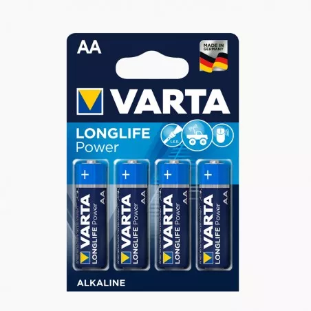 Baterii Varta Longlife Power AA, alcaline, set 4 bucati