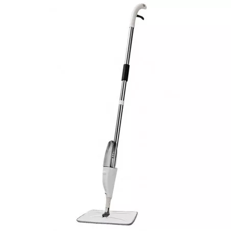 Mop cu rezervor/pulverizator, husa detasabila, microfibra, 128cm, alb