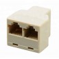 Splitter cabluri retea RJ45, 2 porturi, pini placati cu aur, 3,3 x 2,4 x 3cm, bej