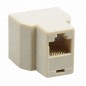 Splitter cabluri retea RJ45, 2 porturi, pini placati cu aur, 3,3 x 2,4 x 3cm, bej