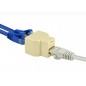 Splitter cabluri retea RJ45, 2 porturi, pini placati cu aur, 3,3 x 2,4 x 3cm, bej