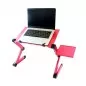 Masa laptop cu functie racire, pliabila, intrare USB, picioare rotative, aluminiu, 1,3kg, 45cm, roz