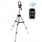 Trepied foto cu telecomanda, picioare reglabile, aluminiu, pliabil, 43 - 103cm, 390g, argintiu/negru