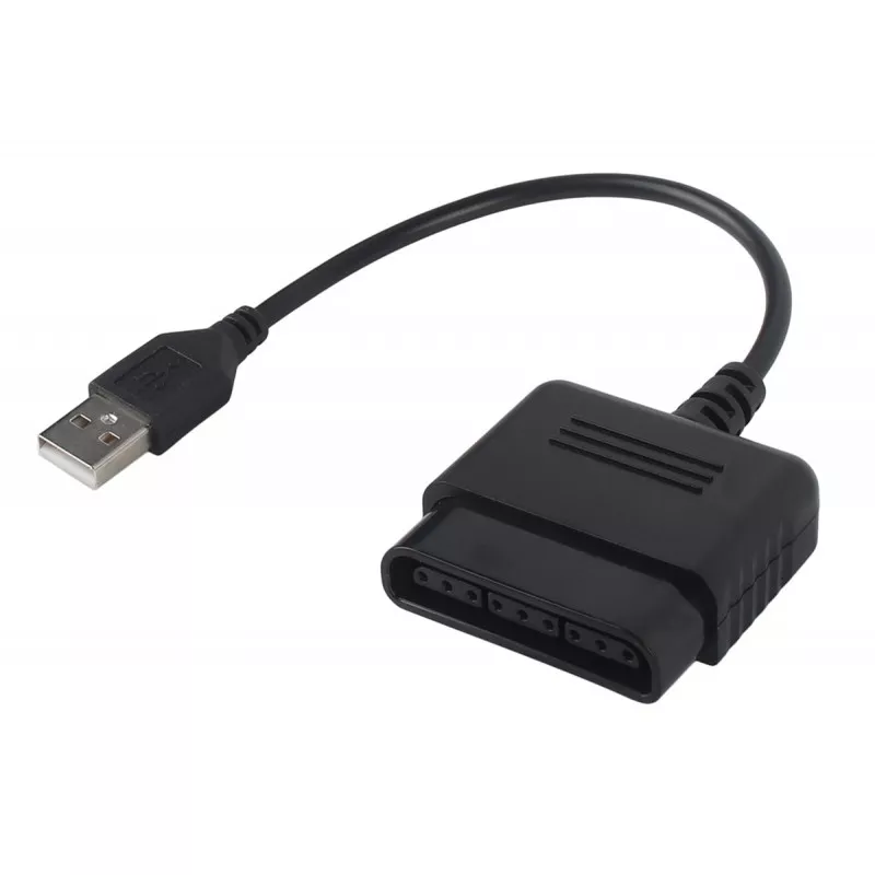 Adaptor pad playstation 2, intrare USB, plastic, negru