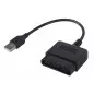 Adaptor pad playstation 2, intrare USB, plastic, negru