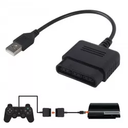 Adaptor pad playstation 2, intrare USB, plastic, negru