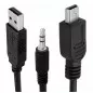 Adaptor 2 in1, mini USB, Jack 3,5 mm, negru