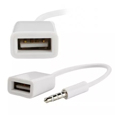 Adaptor USB -Jack 3,5 mm, 4 pini, alb