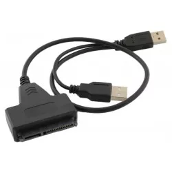 Adaptor USB 2.0 - Sata 2.5, 22 pini, plastic, negru