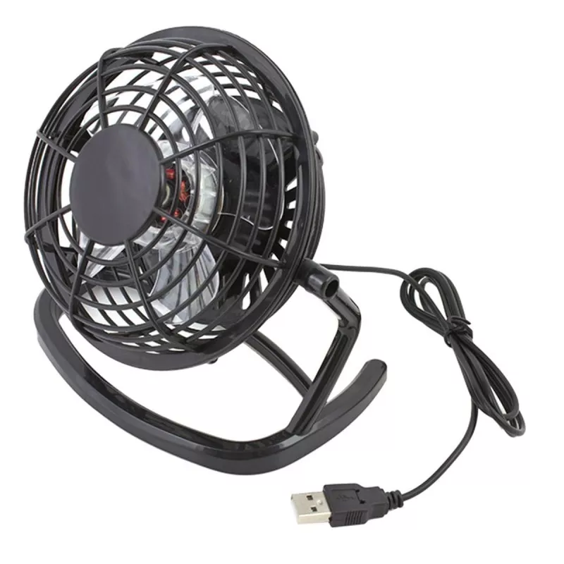 Ventilator birou, alimentare USB, unghi reglabil, 5V 0.5A, 14,97 x 14,65 x 9,63cm, negru