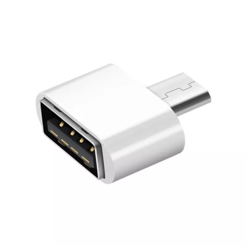 Adaptor USB A - MicroUSB, 1,8 x 1,8 x 0,9 cm, alb