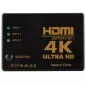 Splitter HDMI cu telecomanda, 3 porturi, full HD, 4K, 19 pini, 50/60Hz, 5V, 80g, 8 x 5,7 x 1,7cm, negru