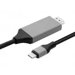 Cablu HDMI - USB C, adaptor MHL inclus, suport 3D, 4K, 48 biti, negru/gri