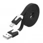 Cablu USB - microUSB, viteza maxima transfer: 480 Mb/s, negru/alb