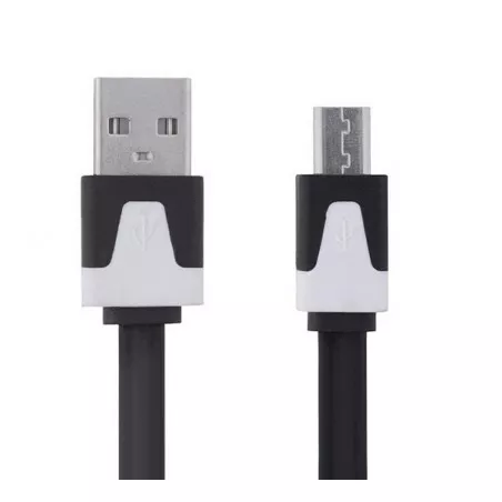 Cablu USB - microUSB, viteza maxima transfer: 480 Mb/s, negru/alb