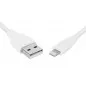 Cablu USB - Lightning, 2,1A, alb, lungime cablu 100 cm