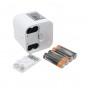 Ascutitoare electrica dubla, incarcare USB/baterii, 7x7x7 cm, alba