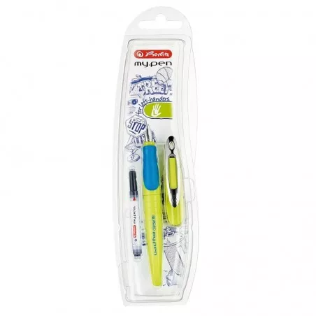 Stilou My Pen pentru stangaci, grip cauciuc anti-alunecare, rezerva cerneala, blister