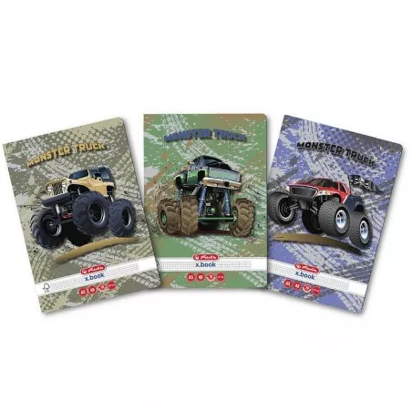 Caiet aritmetica, format A5, 48 file, coperti carton dublu cretat lucios, Monster Truck