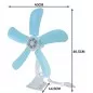 Ventilator birou 12W, prindere tip clema, diametru 40 cm, rotire vericala 360 grade