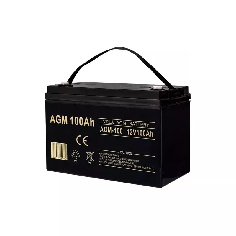 Baterie AGM, 25C, M8, 14,5-15V, 100Ah, 12V, 330x170x220mm, 24kg