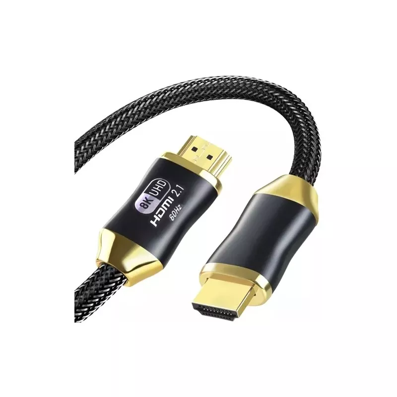 Cablu HDMI 2.1, rezistenta coroziune, 8K/60Hz, 4K/120Hz, 254g, negru/auriu