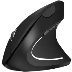 Mouse wireless vertical, 6 butoane, intrare USB, 800/1000/1200DPI, 2,4GHz, 12x7,5x6,5cm, negru