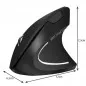 Mouse wireless vertical, 6 butoane, intrare USB, 800/1000/1200DPI, 2,4GHz, 12x7,5x6,5cm, negru