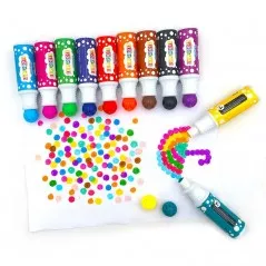 Set 12 carioci Dot Markers, lavabile, uscare rapida, 40 ml, culori diverse