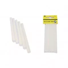 Set 5 batoane silicon, diametru 7 mm, pentru pistoale de lipit, transparente