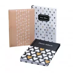 Album foto tip carte, 120 poze, 60 pagini, coperti cartonate, Golden Hearts