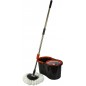 Mop rotativ cu galeata, rotire 360 grade, 2 capete interschimbabile, microfibra, maner telescopic