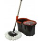 Mop rotativ cu galeata, rotire 360 grade, 2 capete interschimbabile, microfibra, maner telescopic