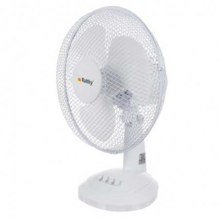 Ventilator de masa, putere 38W, 3 viteze, functie oscilatie 60 grade, inaltime 43 cm, carcasa metalica