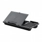 Suport ergonomic laptop, platforma ajustabila in 7 pozitii, stand telefon si stilou, mouse pad, perna genunchi, negru