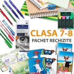 Pachet rechizite scolare pentru clasa 7-8, set complet pentru elevi, 31 piese